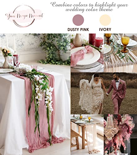 Gauze table runner bulk ivory nude cheesecloth table cloth - Holiday table runner for wedding - Rustic table runner 142 in - Boho chick rustic wedding table cloth decor - Long table runner for wedding