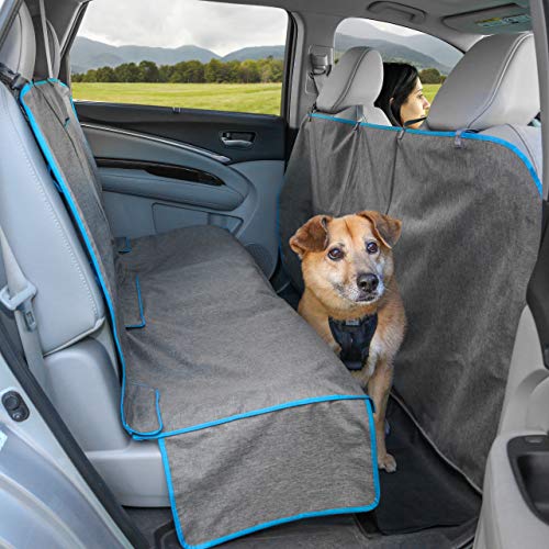 Kurgo Dog Car Seat Cover | Pet Bench Seat Covers | Hammock Style | Full Coverage | Covers Seat and Car Footwell | Water Resistant | Scratch Proof | Cars | 55' | Coast To Coast Hammock | Charcoal Grey