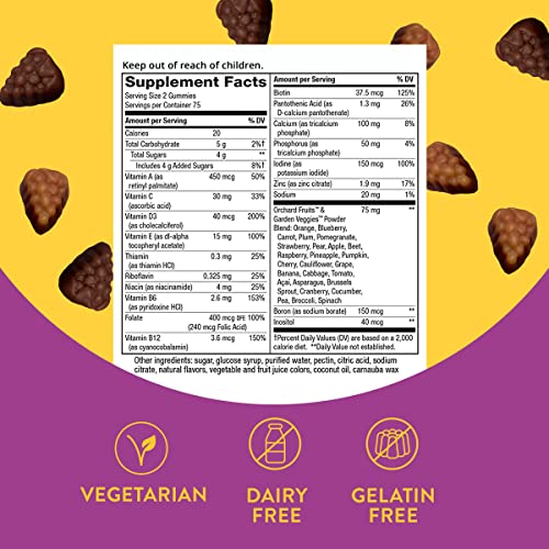 Nature’s Way Alive! Women’s Gummy Multivitamins, Vitamins and Minerals, Supports Whole Body Wellness*, Vegetarian, Mixed Berry Flavored, 150 Gummies