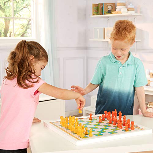 Melissa and Doug Double-Sided Wooden Chess and Pachisi Board Game with 42 Game Pieces (17.5ââ‚¬ W x 17.5ââ‚¬ L x 1.5ââ‚¬ D)