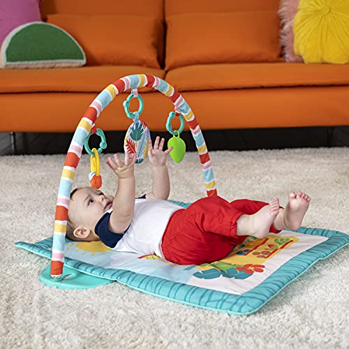 Bright Starts Tiki Bar Baby Activity Gym and Tummy Time Mat with Bar and 3 , Newborn to 3 Years