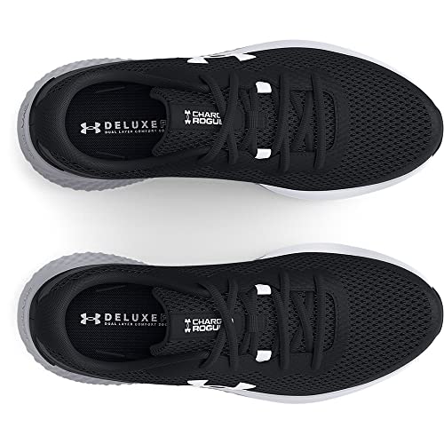 Under Armour Men's Charged Rogue 3 Road Running Shoe, Black (002)/White, 9