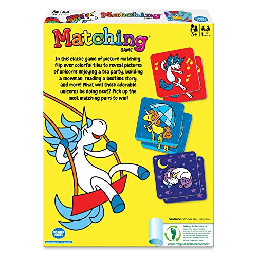 Wonder Forge Unicorn Memory Matching Board Game For Boys and Girls Age 3 To 5 - A Fun and Fast Magical Memory Game, Model:60001790