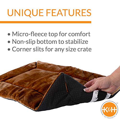 KandH Pet Products Self-Warming Crate Pad Mocha X-Small 14 x 22 Inches