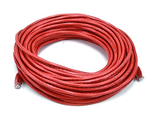 Monoprice 75FT 24AWG Cat6 550MHz UTP Ethernet Bare Copper Network Cable - Red
