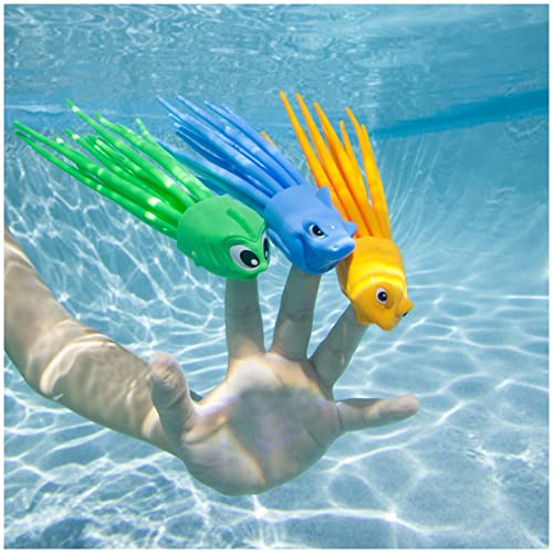 SwimWays SquiDivers Kids Pool Diving Toys, 3 Pack, Bath Toys and Pool Party Supplies for Kids Ages 5 and Up