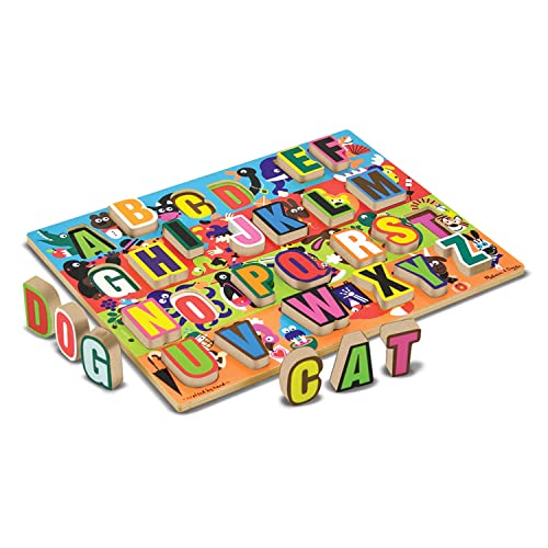 Melissa and Doug Jumbo ABC Wooden Chunky Puzzle (26 pcs) - Large Alphabet Puzzles, Wooden Puzzles For Toddlers And Kids Ages 3+