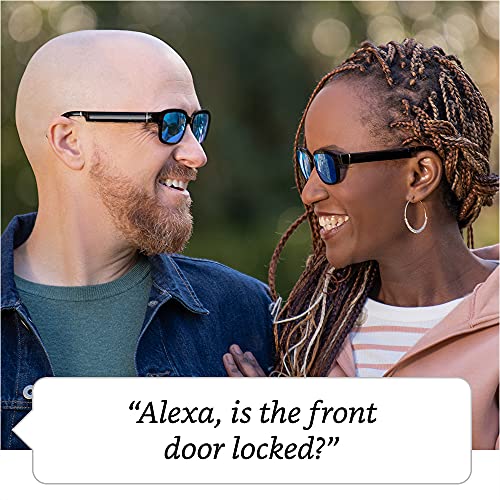 Echo Frames (2nd Gen) | Smart audio sunglasses with Alexa | Classic Black with new polarized blue mirror sunglass lenses