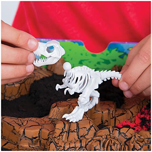Kinetic Sand, Dino Dig Playset with 10 Hidden Dinosaur Bones, Play Sand Sensory Toys for Kids Aged 6 and up