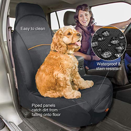Kurgo CoPilot Bucket Seat Cover for Dogs, Dog Front Seat Cover, Pet Seat Protector, Water and Stain Resistant, Universal Fit, Black