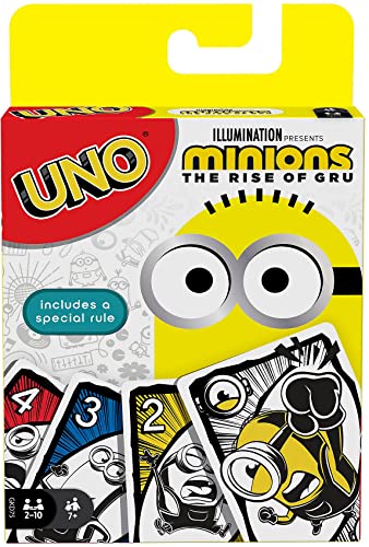 Mattel Games UNO Featuring Illumination’s Minions: The Rise of Gru, Card Game for Kids and Family with 112 Cards, for 7 Year Olds and Up