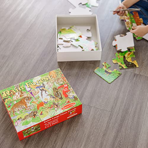 Melissa and Doug Rainforest Floor Puzzle (48 pcs, 2 x 3 feet) - Kids Animal Puzzles, Rainforest Animals, Large Floor Puzzles For Preschoolers And Kids Ages 3+