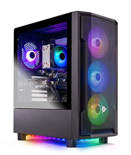 Skytech Shadow Gaming PC Desktop – Intel Core i5 12400F 2.5 GHz, NVIDIA RTX 3060 Ti, 1TB NVME SSD, 16GB DDR4 RAM 3200, 600W Gold PSU, 11AC Wi-Fi, Windows 11 Home 64-bit