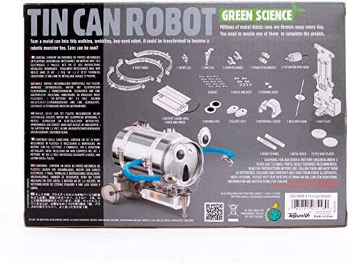 4M Toysmith, KidzRobotix Tin Can Robot, DIY Science Kits STEM Powered Kids, For Boys and Girls Ages 8+
