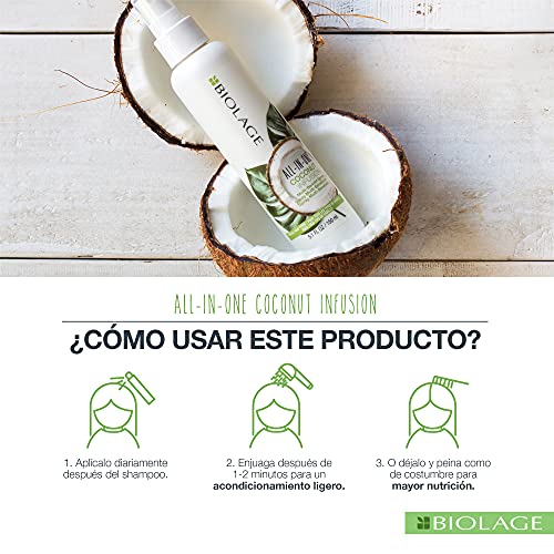 Biolage All-In-One Coconut Infusion | Multi-Benefit Treatment Spray For All Hair Needs | With Coconut | For All Hair Types | Sulfate and Paraben-Free | Vegan | 5 Fl. Oz