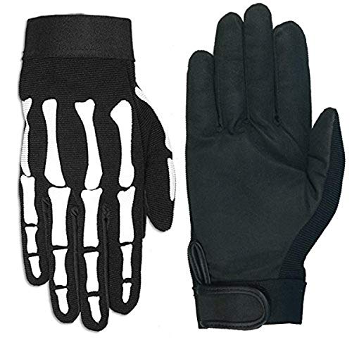 Hot Leathers Skeleton Mechanic Gloves (Black, Small)