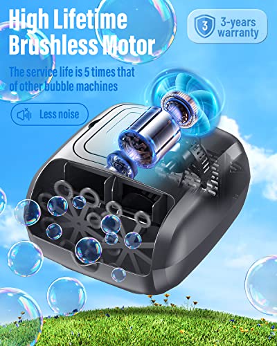 Bubble Machine - 16 Wands 8000+ Bubbles/min for Kids and Toddlers - 14.2oz Large Capacity Bubble Blower - Automatic Bubble Maker - Bubble Toys for Easter, Parties, Wedding, Birthday
