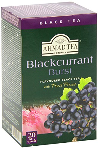Ahmad Tea Black Tea, Blackcurrant Burst Teabags, 20 ct (Pack of 6) - Caffeinated and Sugar-Free