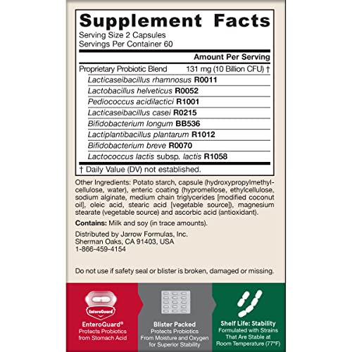 Jarrow Formulas Jarro-Dophilus EPS - 10 Billion CFU Per Serving - Clinically Studied Multi-Strain Digestive Probiotics Supplement - Intestinal and Immune Health - Up to 120 Servings (PACKAGING MAY VARY)