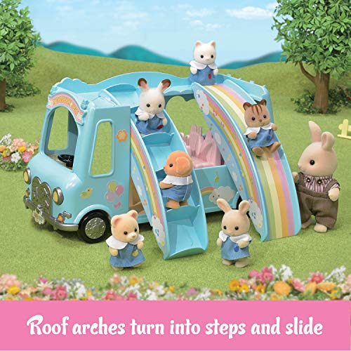 Calico Critters Sunshine Nursery Bus for Dolls, Toy Vehicle seats up to 12 collectible figures , Blue
