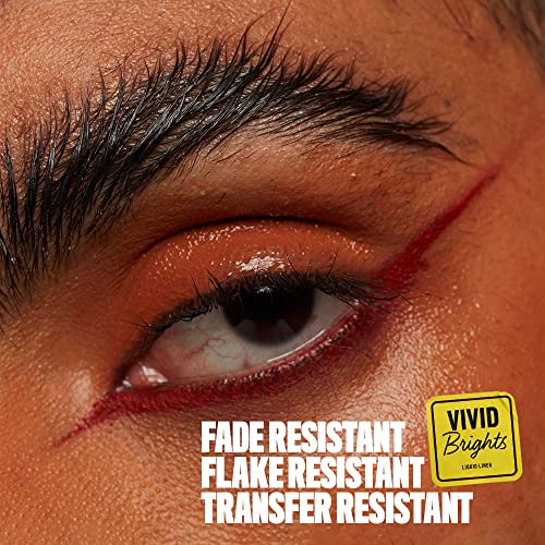 NYX PROFESSIONAL MAKEUP Vivid Brights Liquid Liner, Smear-Resistant Eyeliner with Precise Tip - On Red