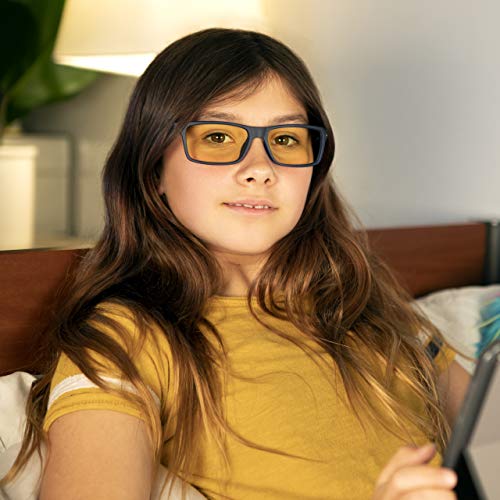GUNNAR - Premium Gaming and Computer Glasses for Kids (age 12+) - Blocks 65% Blue Light - Cruz, Navy, Amber Tint