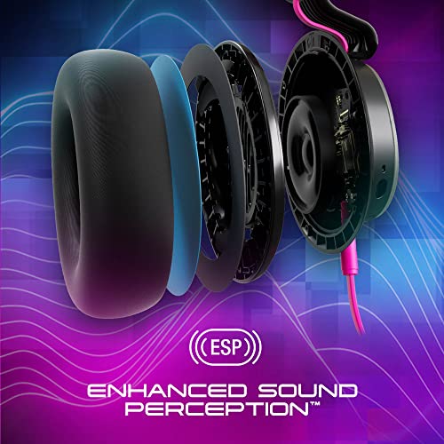 Skullcandy SLYR Pro Wired Over-Ear Gaming Headset/Soft Earpads/Clear Voice Smart Mic/Works with Playstation, PS5, Xbox, Xbox Series X, Nintendo Switch, Mobile, VR, and PC/Kids or Adult - Black