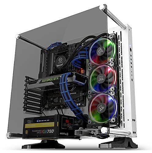 Thermaltake Core P3 ATX Tempered Glass Gaming Computer Case Chassis, Open Frame Panoramic Viewing, White Edition, CA-1G4-00M6WN-05, Snow