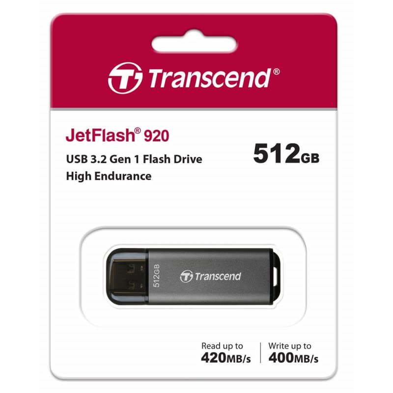 Transcend 512GB JetFlash 920 USB 3.2 Gen 1 Flash Drive TS512GJF920