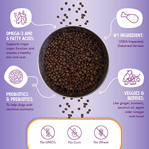 Health Extension Grain Free Little Bites for Dogs, Natural Food with Added Vitamins and Minerals, Perfect for Teacup, Toy and Miniature Dogs, Venison Recipe (12lb Bag)