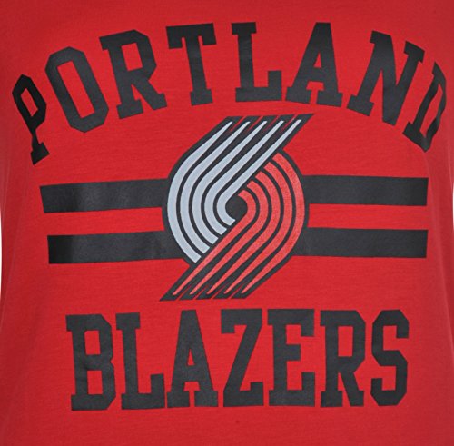Ultra Game NBA Portland Trail Blazers Womens Box Out Varsity Stripe Tee Shirt, Team Color, Medium
