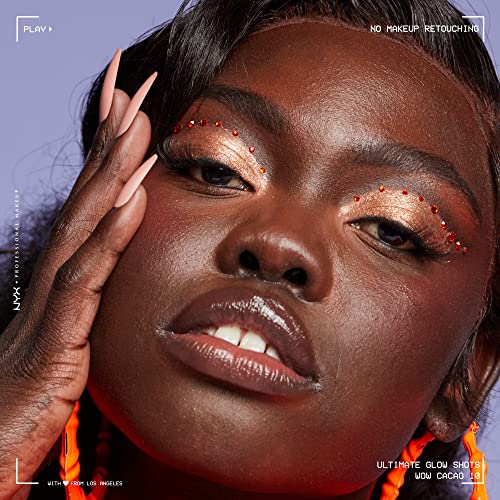 NYX PROFESSIONAL MAKEUP Ultimate Glow Shots, Liquid Eyeshadow, Long-Lasting Shimmer Eye Shadow with Vitamin C - Wow Cacao