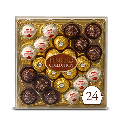 Ferrero Collection Premium Gourmet Assorted Hazelnut Milk Chocolate, Dark Chocolate And Coconut, Mother's Day Gift, 9.1 oz, 24 Count