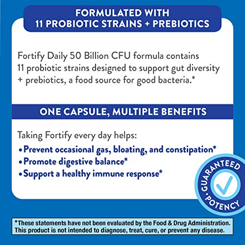 Nature’s Way Fortify Daily Probiotic, 50 Billion Live Cultures, 10 Strains, 30 Count