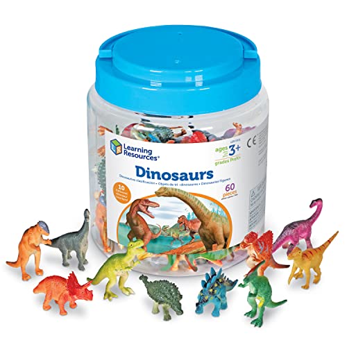 Learning Resources Dinosaur Counters - 60 Pieces, ages 3+ Dinosaur Toys, Dinosaurs for Toddlers, Dinosaurs Action Figure Toys, Kids' Play Dinosaur and Prehistoric Creature Figures