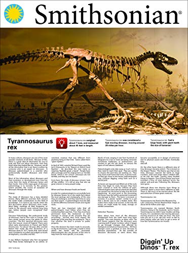 Smithsonian Diggin' Up Dinosaurs T-Rex Plastic Skeleton Set Educational,Fun,Science,Archeological Playset for Kids Age 8 up