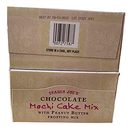 Trader Joe's Chocolate Mochi Cake Mix with Peanut Butter Frosting Mix Gluten Free (Pack of 2)