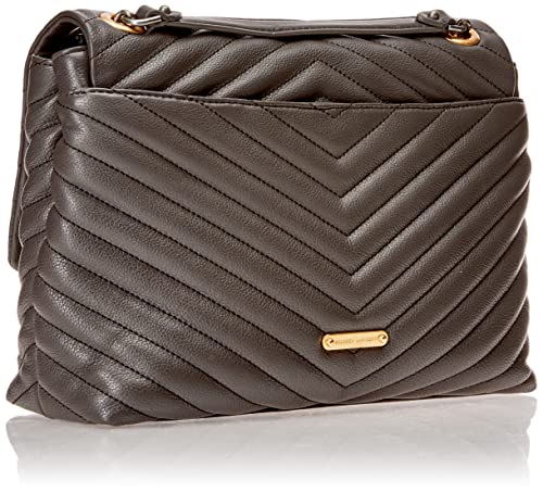 Rebecca Minkoff womens Edie Flap shoulder bag, Graphite, One Size US