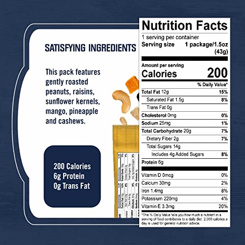 Kar’s Nuts Unsalted Mango Pineapple Trail Mix, 1.5 oz Individual Packs – Bulk Pack of 72, Gluten-Free Snacks