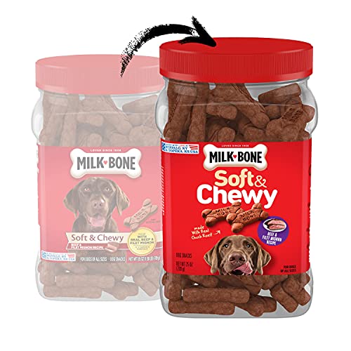 Milk-Bone Soft and Chewy Dog Treats, Beef and Filet Mignon Recipe, 25 Ounces