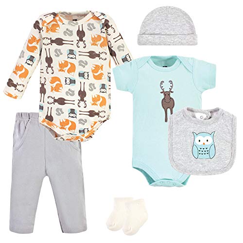 Hudson Baby Unisex Baby Cotton Layette Set Moose, 3-6 Months