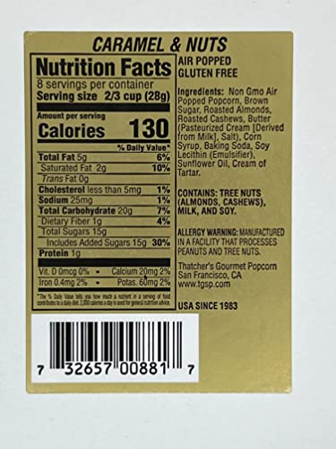 Thatcher's Gourmet Specialties Popcorn, Caramel and Nuts, 7-Ounce Bags (Pack of 12)