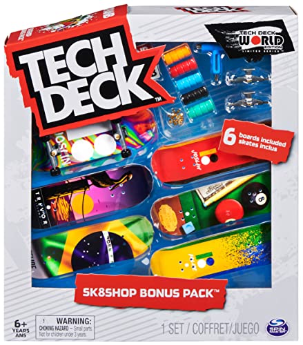 TECH DECK, Sk8shop Fingerboard Bonus Pack, Collectible and Customizable Mini Skateboards, Kids Toys for Ages 6 and up (Styles May Vary)