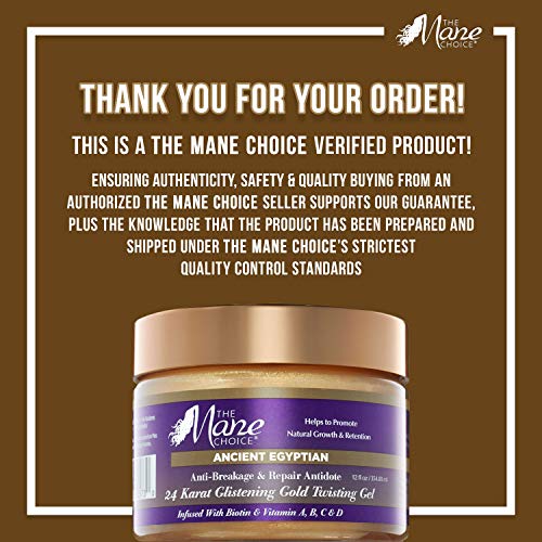 The Mane Choice Ancient Egyptian Anti-Breakage and Repair 24 Karat Gold Twisting Hair Gel, 12 Ounce