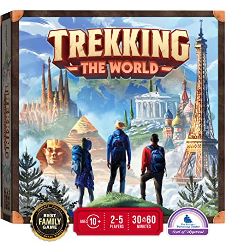 Trekking The World - The Award-Winning Board Game for Family Night | Explore The Wonders of The World in This Strategic Globetrotting Adventure | Perfect for Kids and Adults | Ages 10 and Up