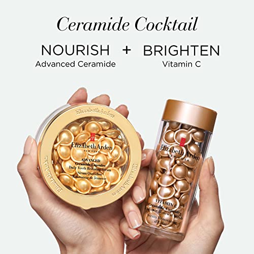 Elizabeth Arden Anti-Aging Ceramide Capsules Serum, Advanced Daily Youth Restoring Serum, 30 Count