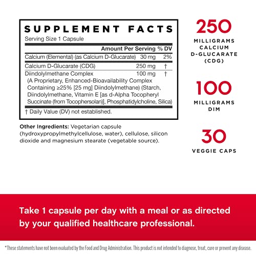 Jarrow Formulas DIM + CDG, Supports Hormonal Regulation + Estrogen and Testosterone Balance in Men and Women, White, 30 Count