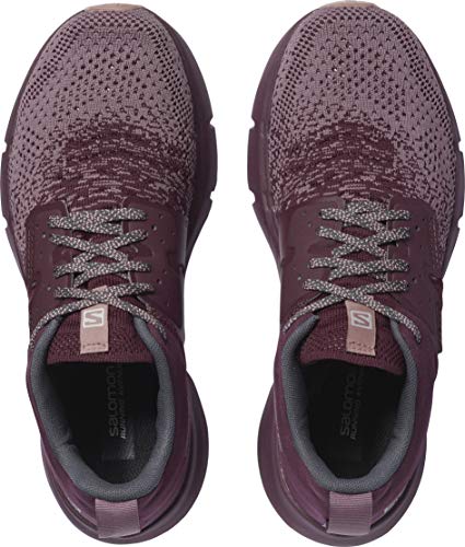 Salomon Predict SOC Running Shoes for Women, Flint/Wine Tasting/Brick Dust, 5