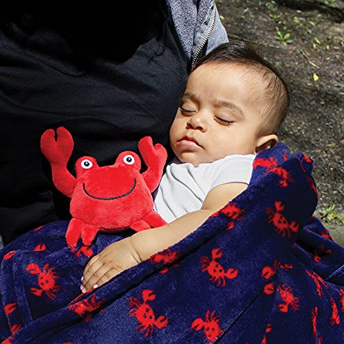 Hudson Baby Unisex Baby Plush Blanket with Security Blanket, Crab, One Size