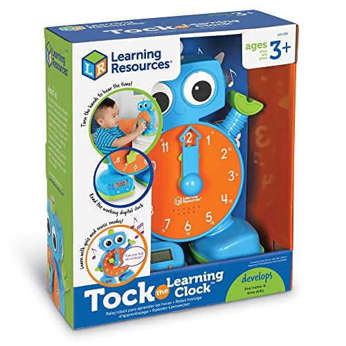 Learning Resources Tock The Learning Clock - 1 Piece, Ages 3+ Educational Talking and Teaching Clock, Toy Clock for Toddlers, Educational Toys for Kids